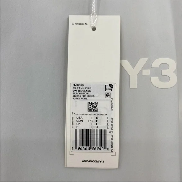 Y-3 X Adidas Sleeveless Maxi Dress Womens LARGE White Sporty Tonal Athletic RARE - Picture 8 of 16